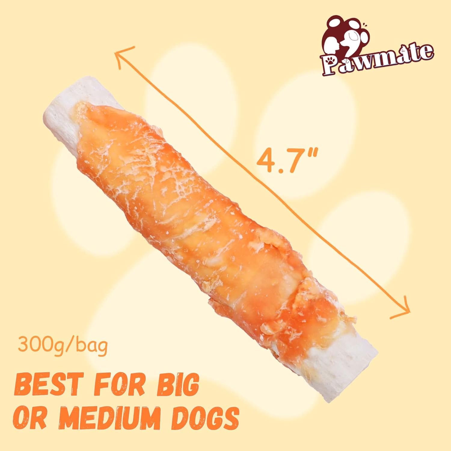 Pawmate Chicken Wrapped Sweet Potato Chews - Large Dog Treats (10.58 oz)