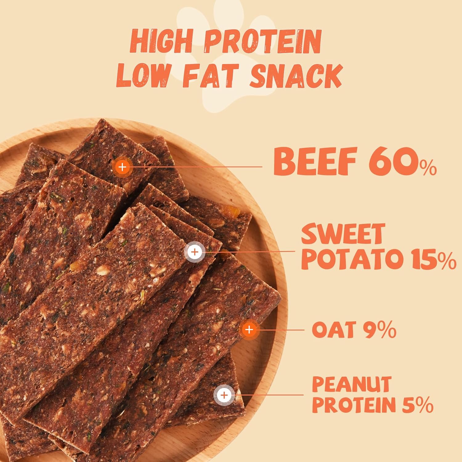 Pawmate Beef Sweet Potato Jerky - Healthy Dog Training Treats (10.58 oz)