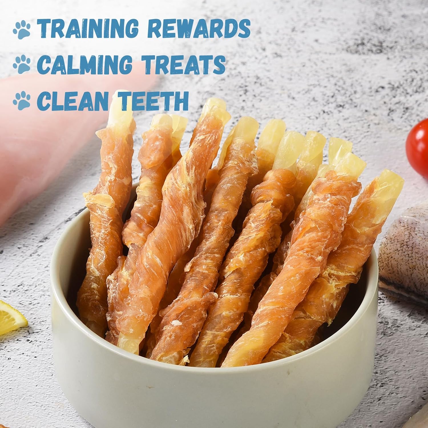 Pawmate Chicken Wrapped Cod Sticks - Grain-Free Training Treats (15-17 Count)