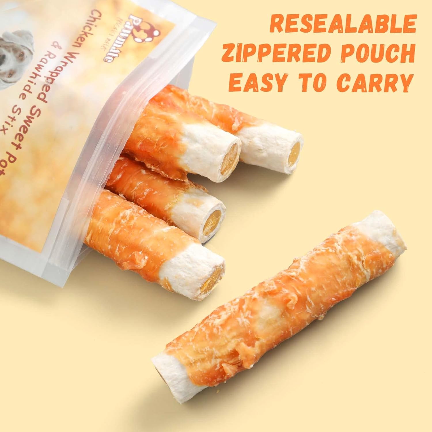 Pawmate Chicken Wrapped Sweet Potato Chews - Large Dog Treats (10.58 oz)