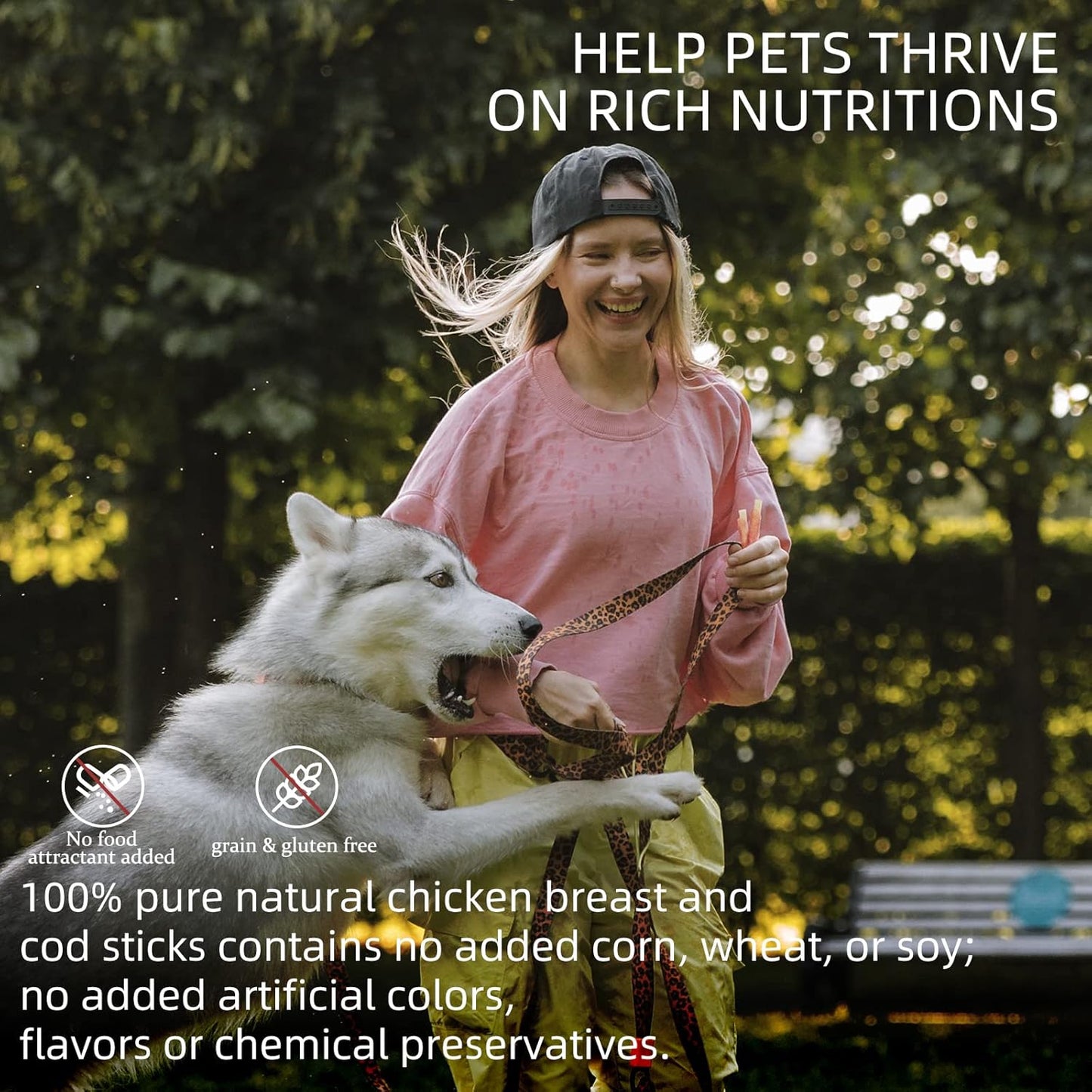 ASMPET Dog Treats - Chicken Wrapped Cod Fish, Omega-3, Grain-Free, Rawhide-Free, for Small & Medium Dogs