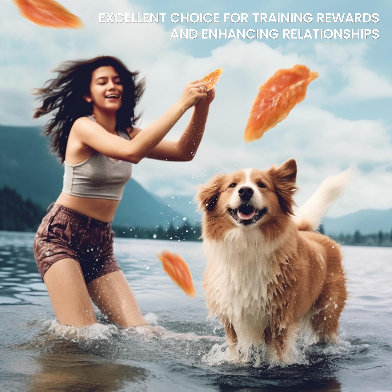 Pawmate Chicken Jerky Tenders, Healthy Natural Dog Treats for Small Medium Large Dogs 12 Counts