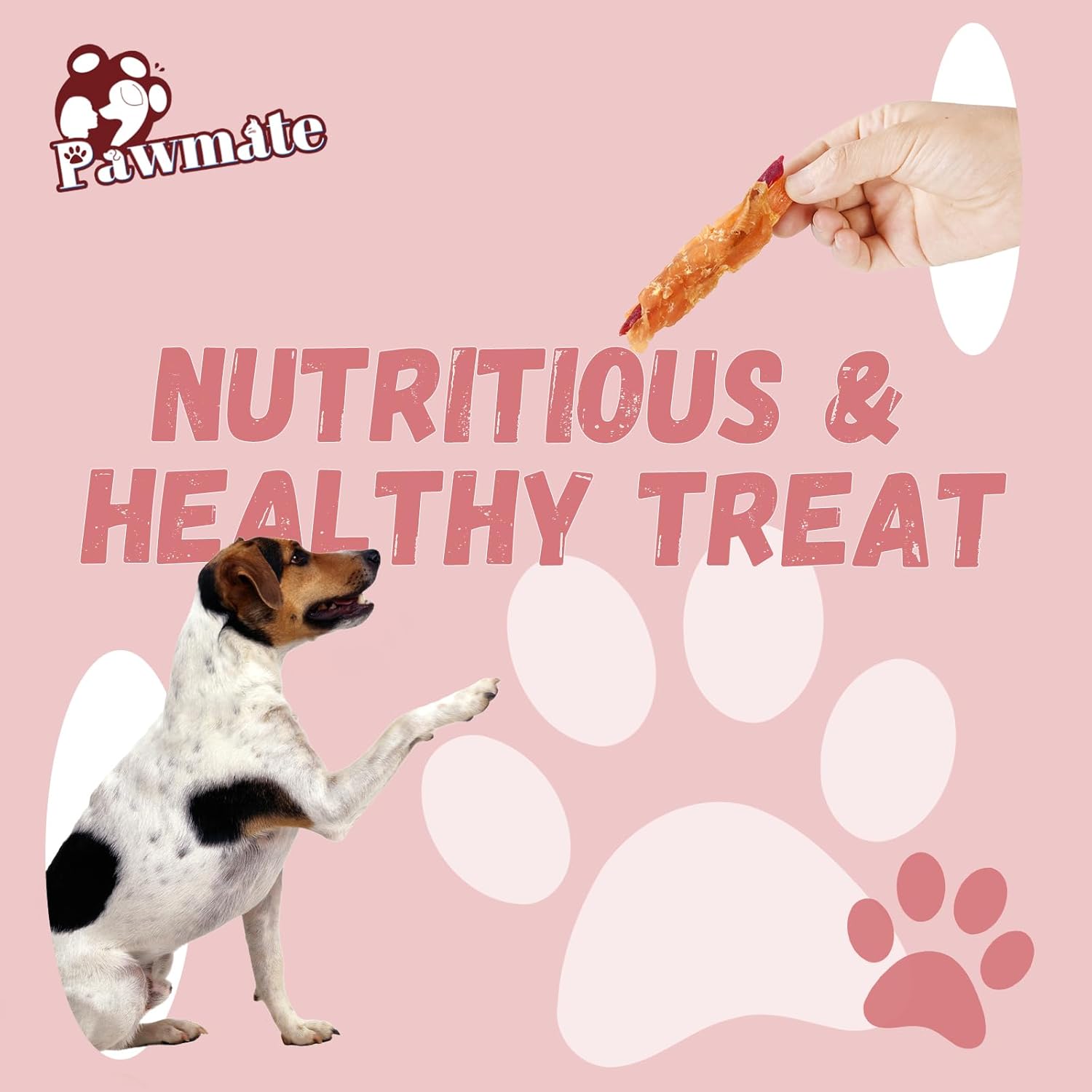 Pawmate Duck Double Purple Sweet Potato Wraps Dog Treats, Healthy Low Fat Dog Jerky Treats Chewy for Small Medium Large Dogs 13-17 Counts
