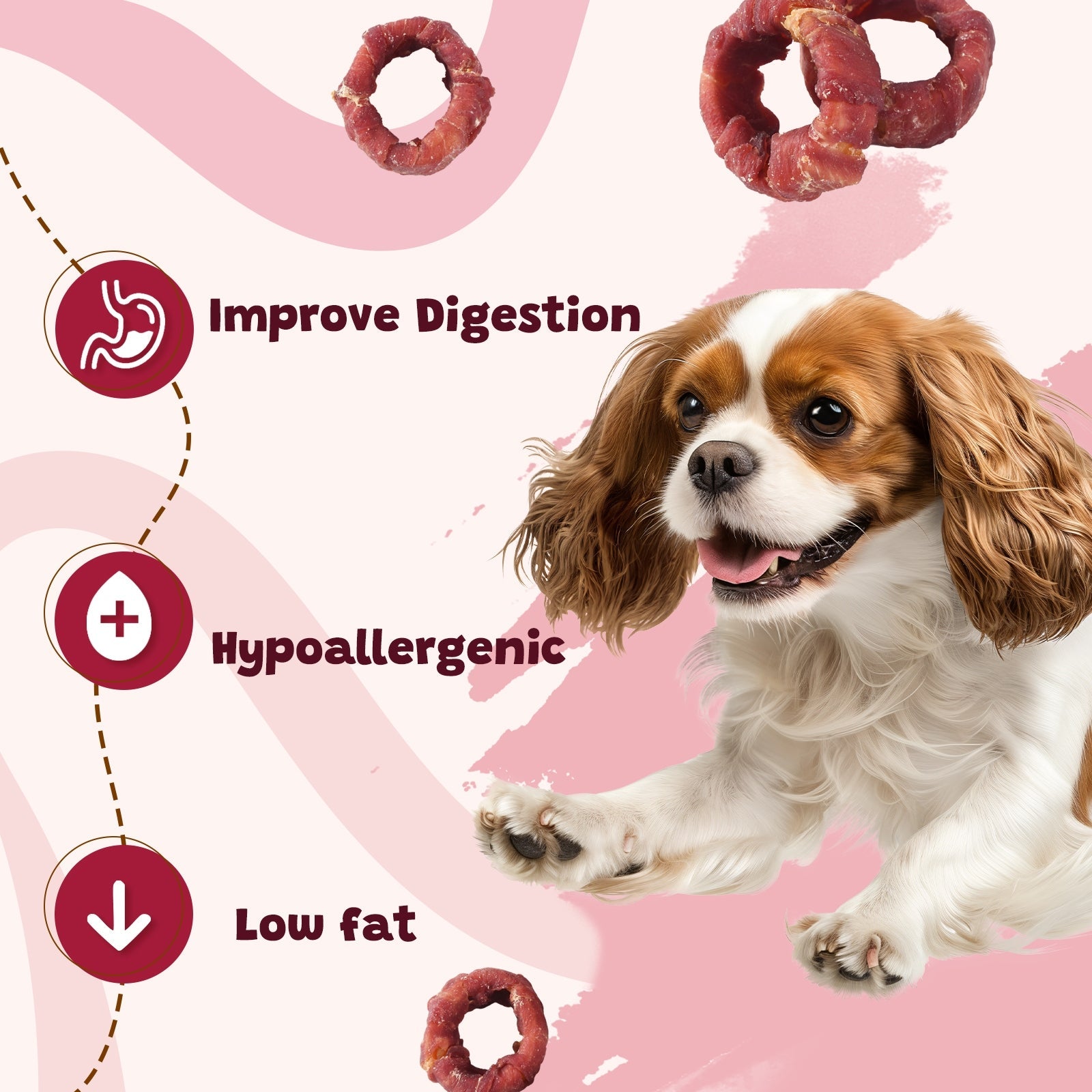 ASMPET Sweet Potato Dog Treat, Duck Wrapped Snack Chews for Small Medium Large Dogs, 10.6oz