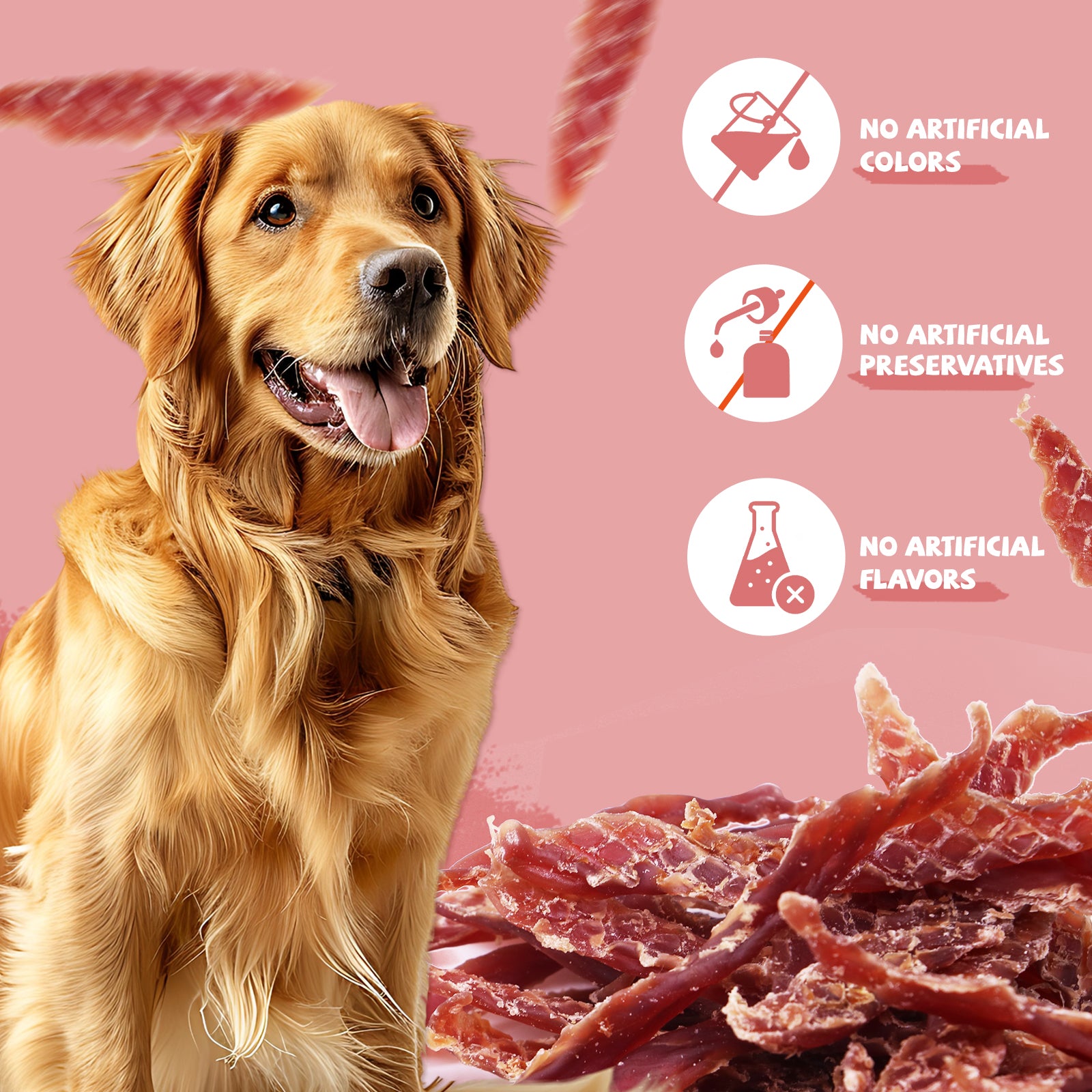 Pawmate Duck Jerky Dog Treats, Premium Jerky Healthy Snacks for Small Medium Large Dogs, 27-30ct Bag