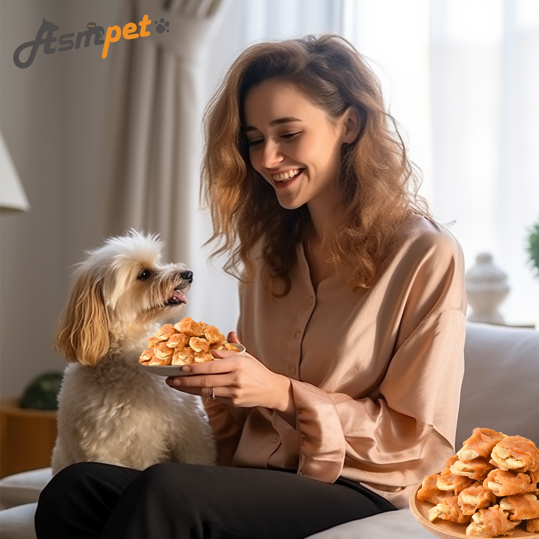 ASMPET Chicken Jerky and Banana Dog Treats, Rawhide Free Snacks, Grain Free Treats for Small Medium Large Dogs, 11oz