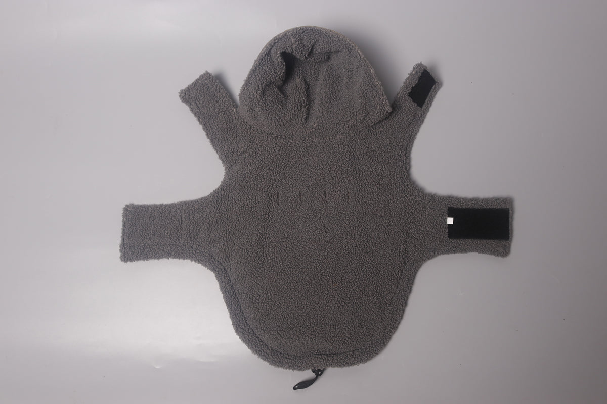 Outdoor winter wam coat dog functional 2-in-1 harness jacket with hoodie dog hoodie jacket