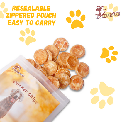 Pawmate Chicken Jerky Chicken Chips Dog Treats, Pure Chicken Free Grain Chew Training Snack for All Dog, 83-85ct