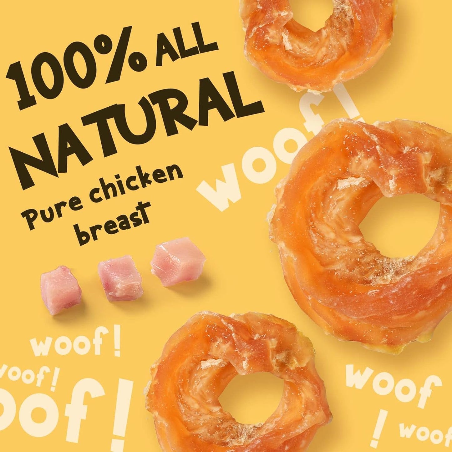 ASMPET Chicken Jerky Rings - Soft Training Chews, High Protein, Limited Ingredient, for Small & Large Dogs