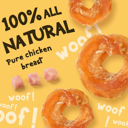 ASMPET Chicken Jerky Rings - Soft Training Chews, High Protein, Limited Ingredient, for Small & Large Dogs
