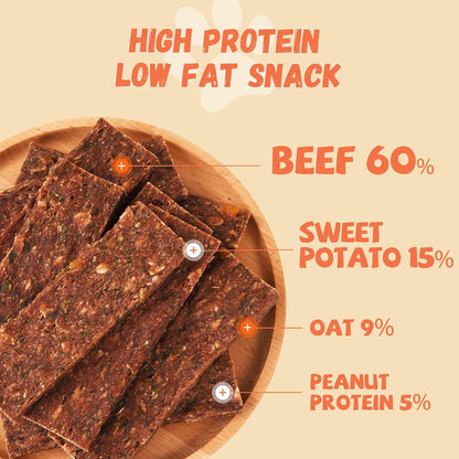Pawmate Beef Sweet Potato Jerky - Healthy Dog Training Treats (10.58 oz)