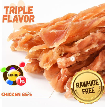 Pawmate Dog Treats, Chicken Strips for Dogs, Natural Healthy Jerky Dog Treats for Small Medium Large Dogs with Taurine 10.58oz
