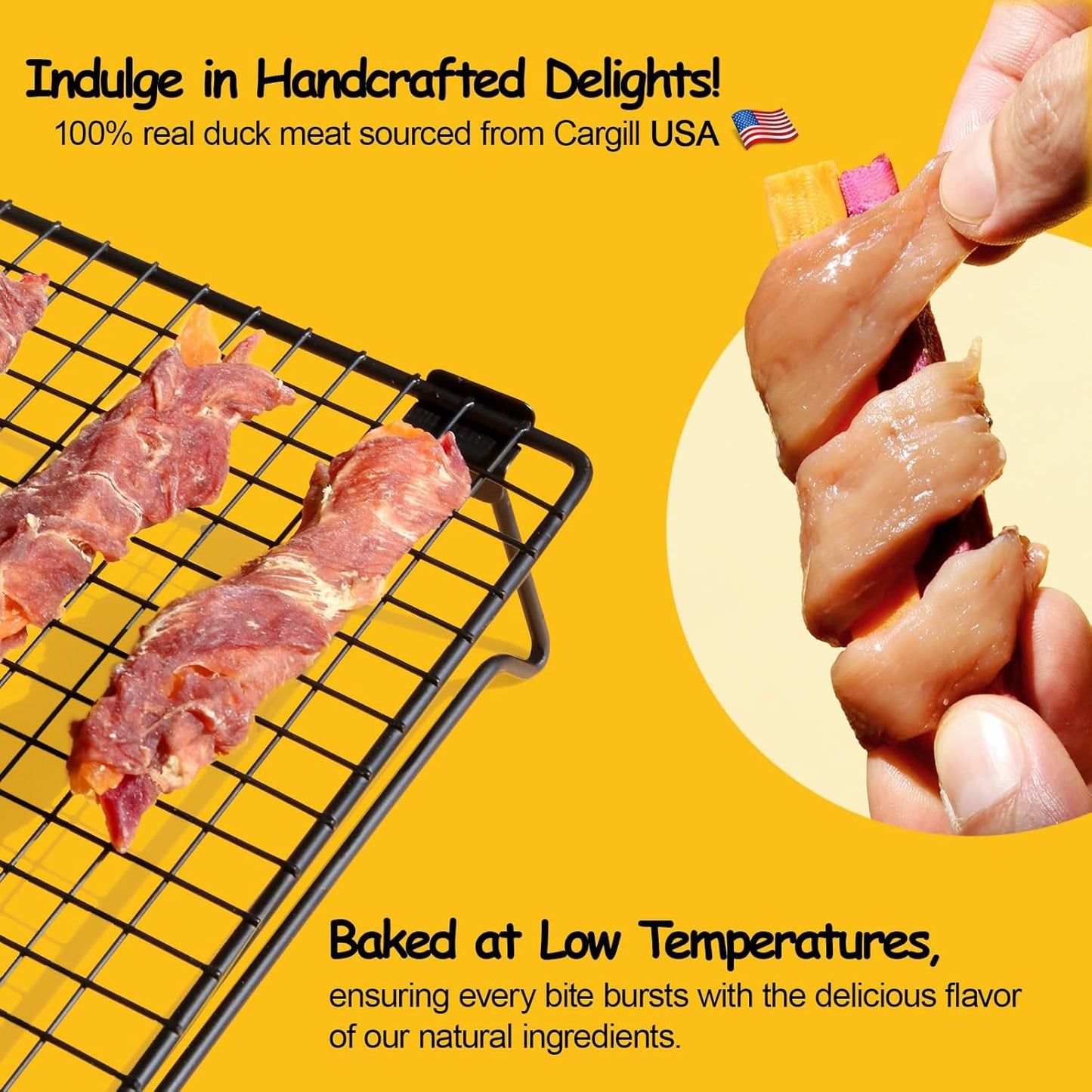 ASMPET Dog Treats - Sweet Potato, Rawhide-Free, Long Lasting Duck Wrapped Fries, for Medium & Large Dogs