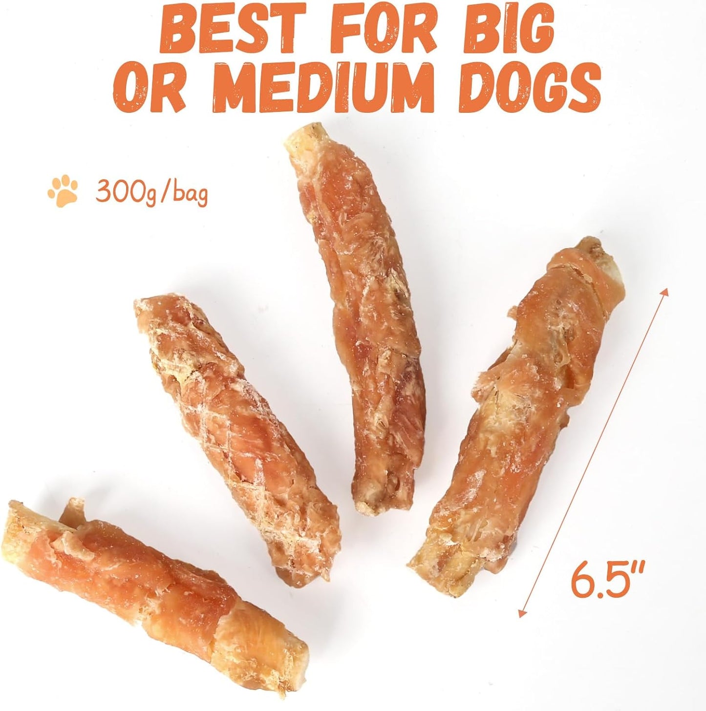 Pawmate Chicken Wrapped Beef Cartilage - Long-Lasting Dog Chews (12 Count)
