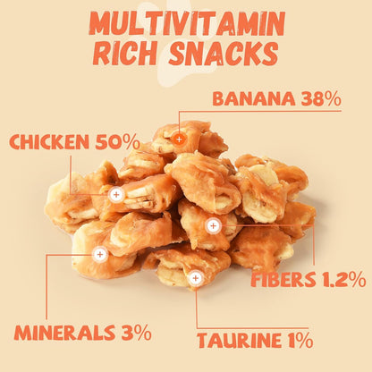 Pawmate Chicken Wrapped Banana Slices - Small Dog Training Treats