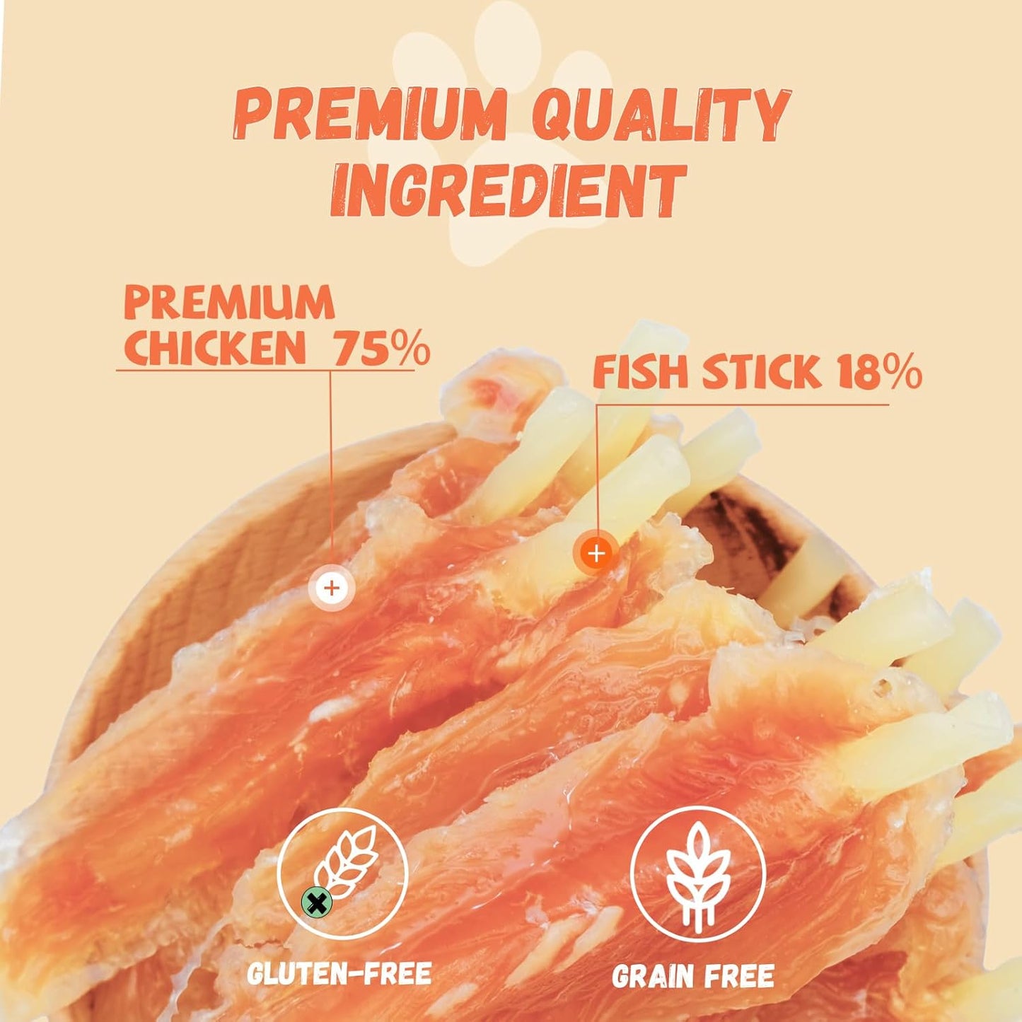 Pawmate Chicken Wrapped Cod Sticks - High Protein Dog Treats (9-10 Count)