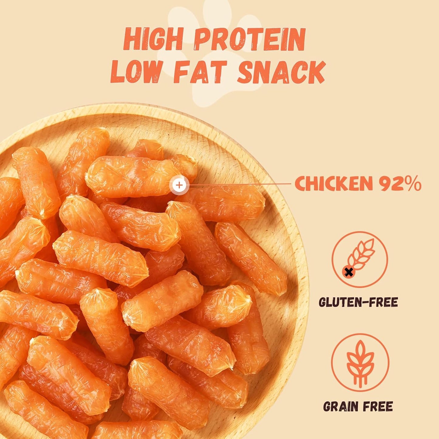 Pawmate Dog Treats Chicken Sausage, Natural Chicken Jerky for Small Medium Large Dogs 10.58oz