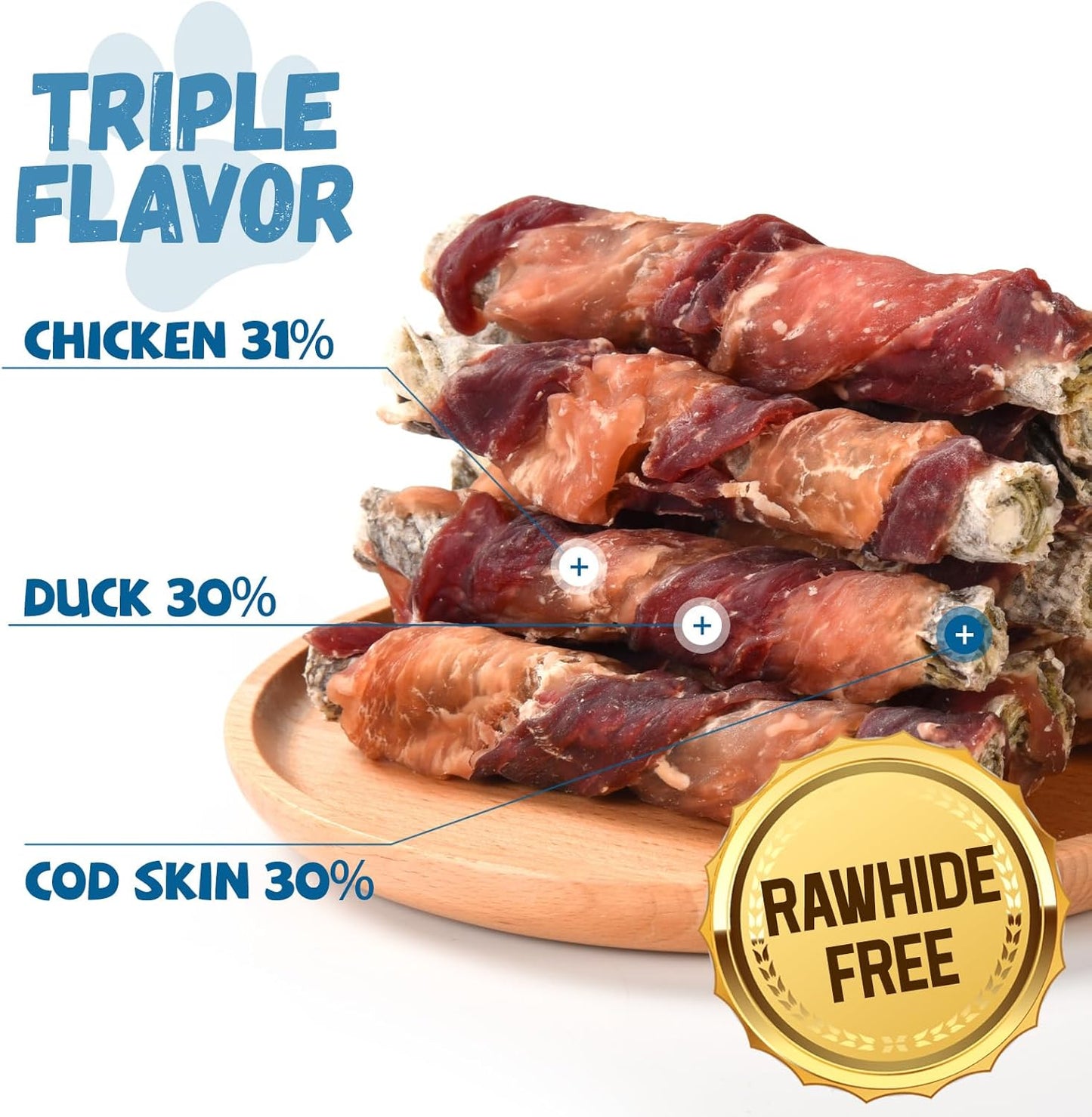 Pawmate Dog Treats, Healthy Low Fat Jerky Chews for Small Medium Large Dogs 9-10 Counts
