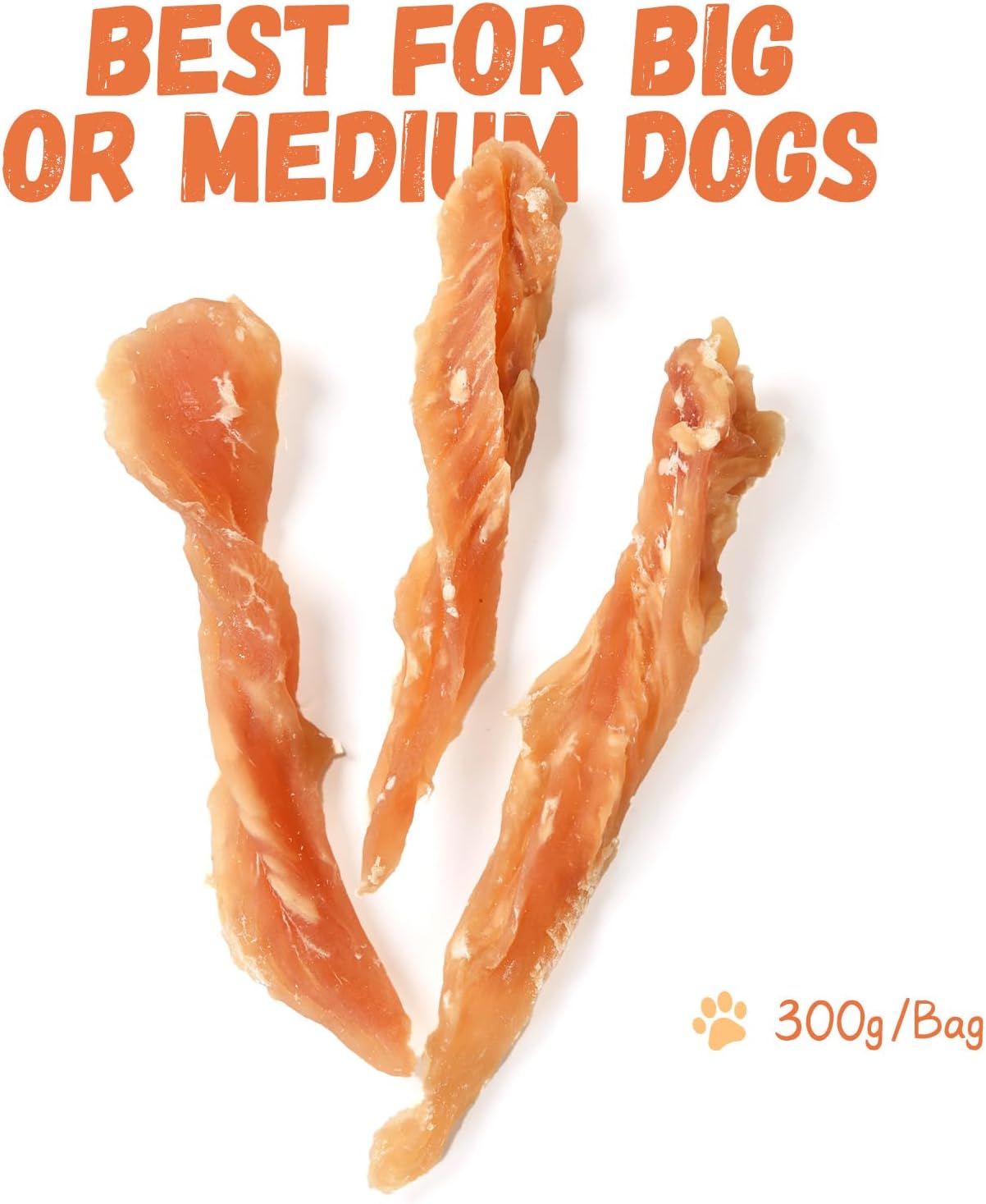 Pawmate Dog Treats, Chicken Strips for Dogs, Natural Healthy Jerky Dog Treats for Small Medium Large Dogs with Taurine 10.58oz