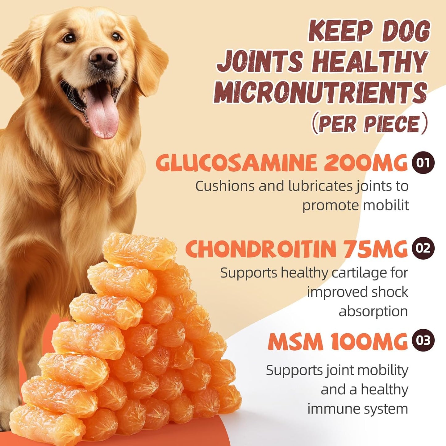Pawmate Dog Treats Chicken Sausage, Natural Chicken Jerky for Small Medium Large Dogs 10.58oz