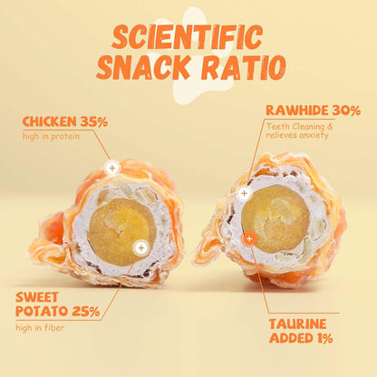 Pawmate Chicken Wrapped Sweet Potato Chews - Large Dog Treats (10.58 oz)