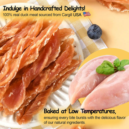 ASMPET Chicken Jerky Dog Treats - Human-Grade, Taurine-Enriched, Low Fat, Grain-Free, 100% Natural