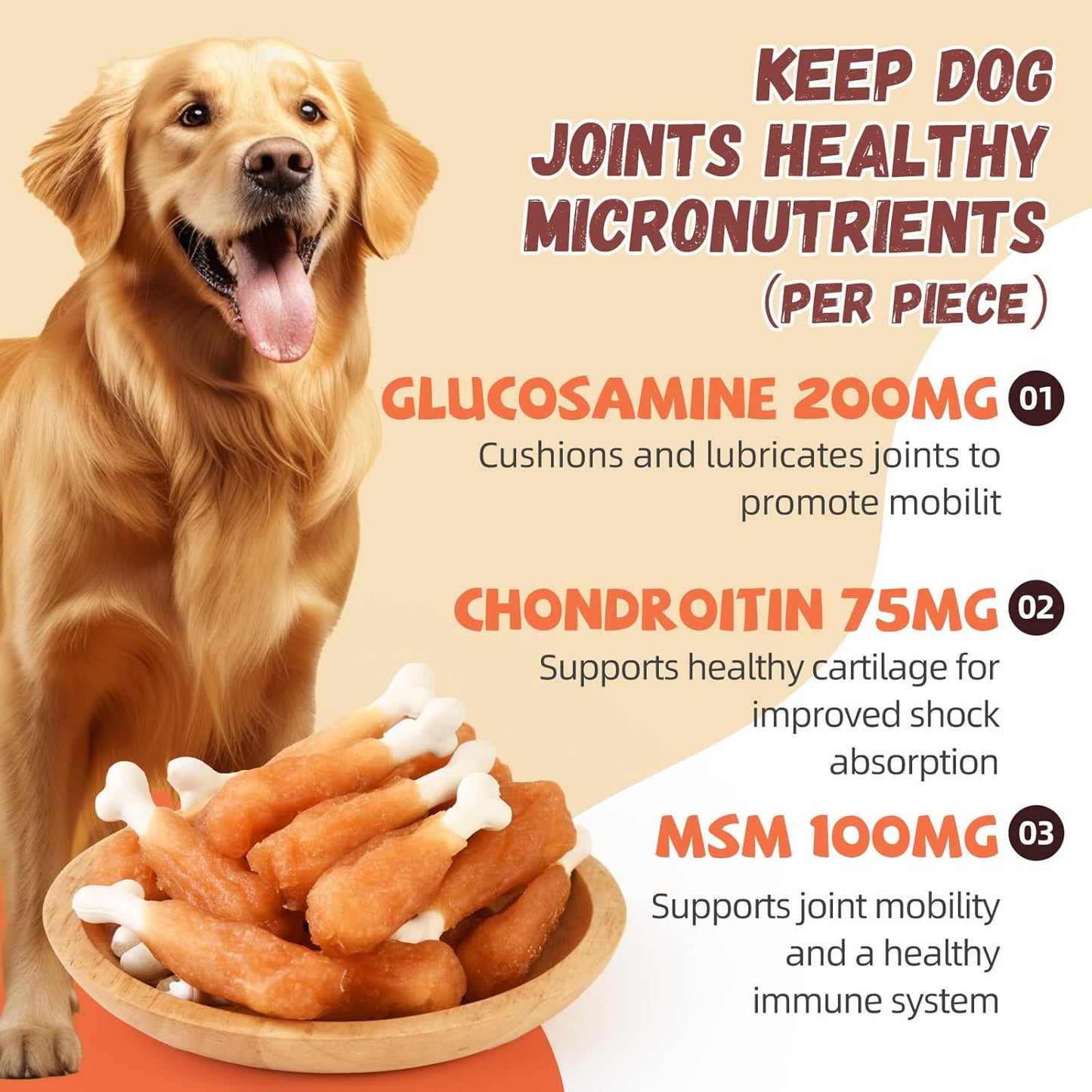 Pawmate Chicken Wrapped Calcium Bone - Grain-Free Teeth Cleaning Dog Treats (10.58 oz)