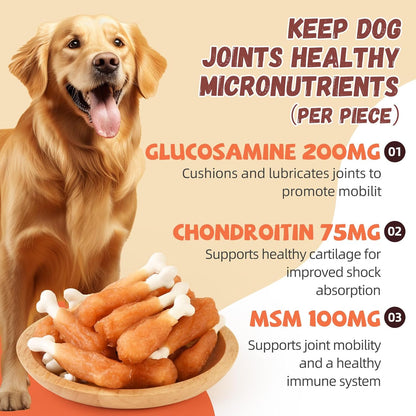 Pawmate Chicken Wrapped Calcium Bone - Grain-Free Teeth Cleaning Dog Treats (10.58 oz)