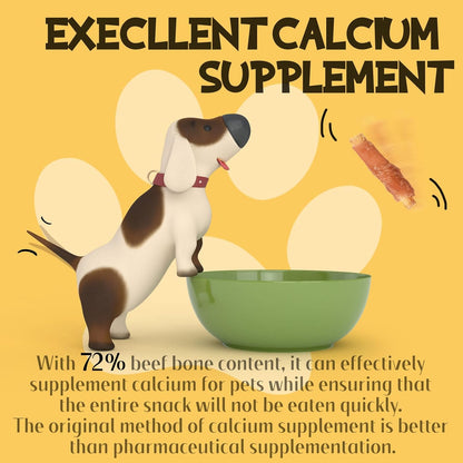 ASMPET Dog Treats - Chicken Wrapped Beef Cartilage, High Calcium, Non-Rawhide Puppy Chews, Protein-Rich