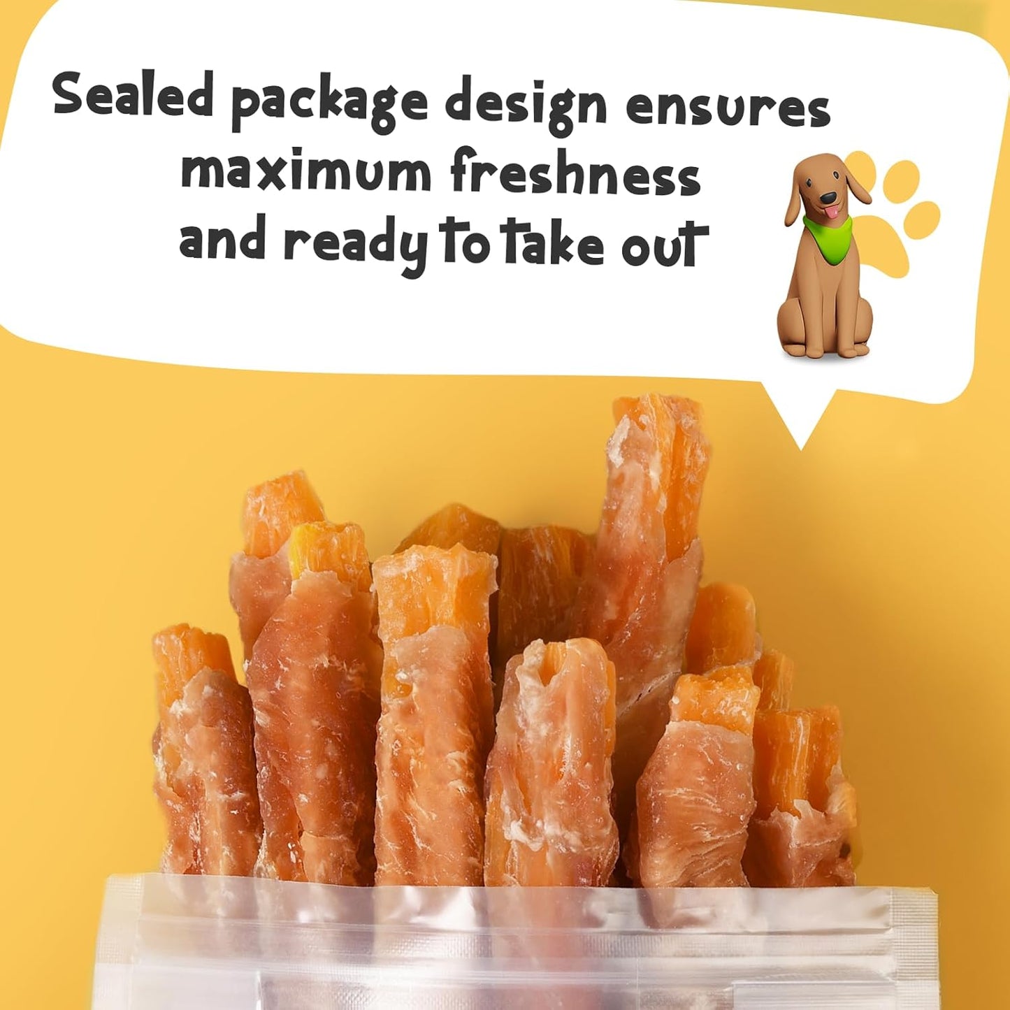 ASMPET Dog Treats - Sweet Potato Wrapped Chicken Fries, Grain-Free, for Small, Medium & Large Dogs, 10.6 oz