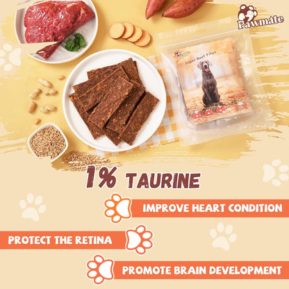 Pawmate Beef Sweet Potato Jerky - Healthy Dog Training Treats (10.58 oz)