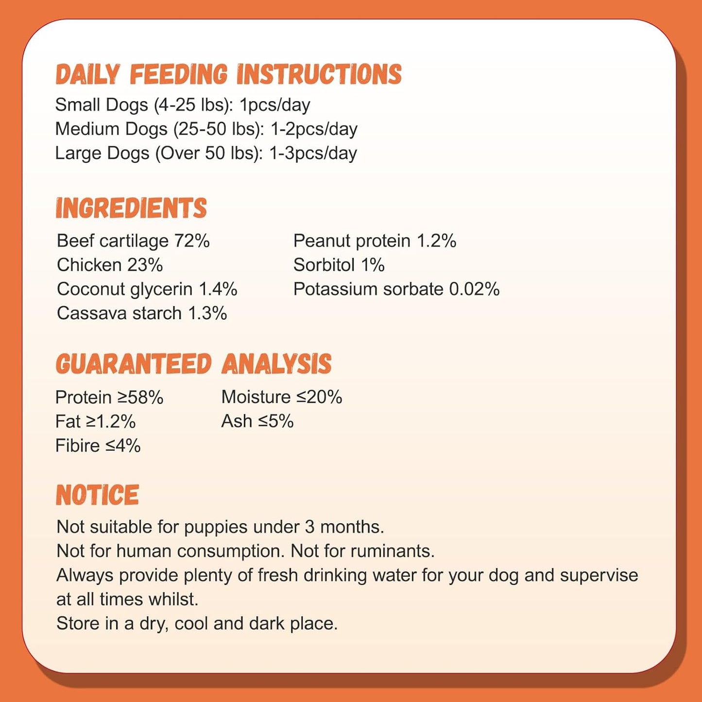 Pawmate Chicken Wrapped Beef Cartilage - Long-Lasting Dog Chews (12 Count)