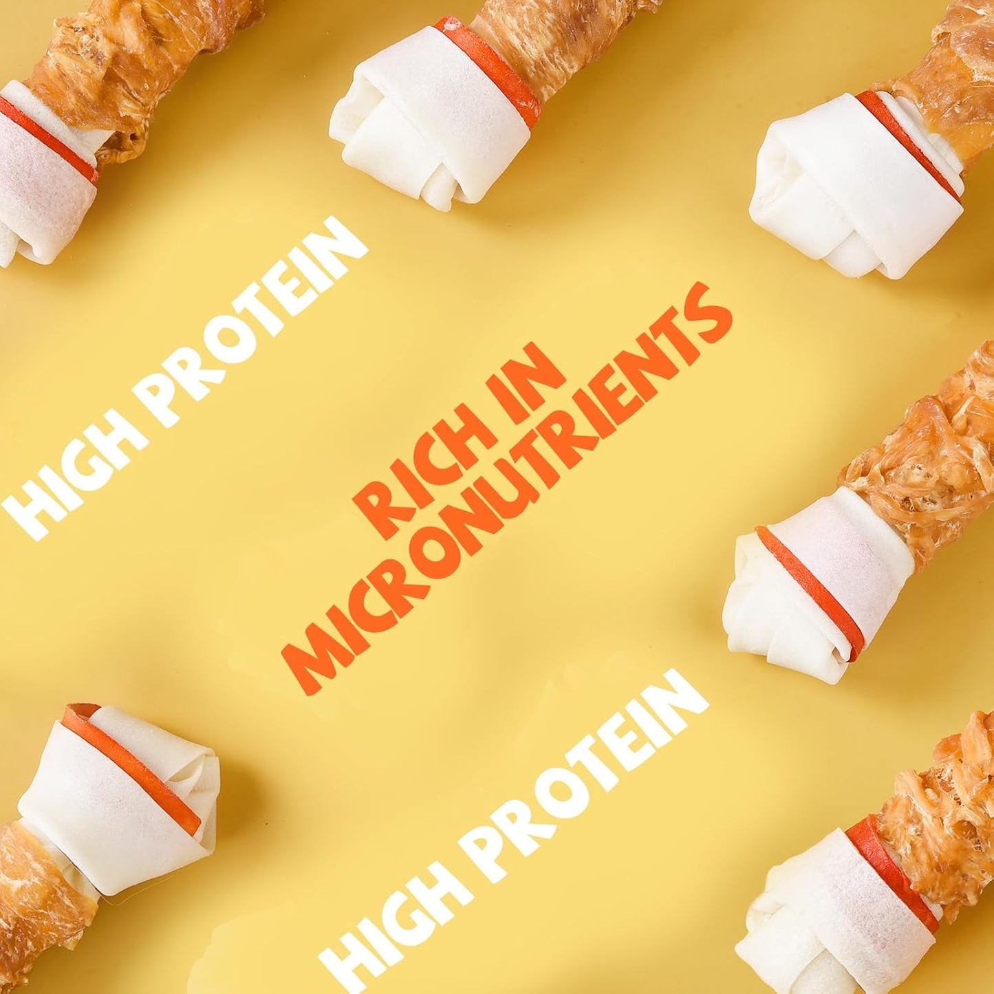 Pawmate Large Chicken Wrapped Rawhide Bones - Long-Lasting Chews (5 Count)