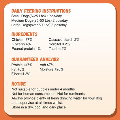 Pawmate Dog Treats Chicken Jerky Rings, Rawhide-Free Grain-Free for Small Medium Large Dogs 10.58oz