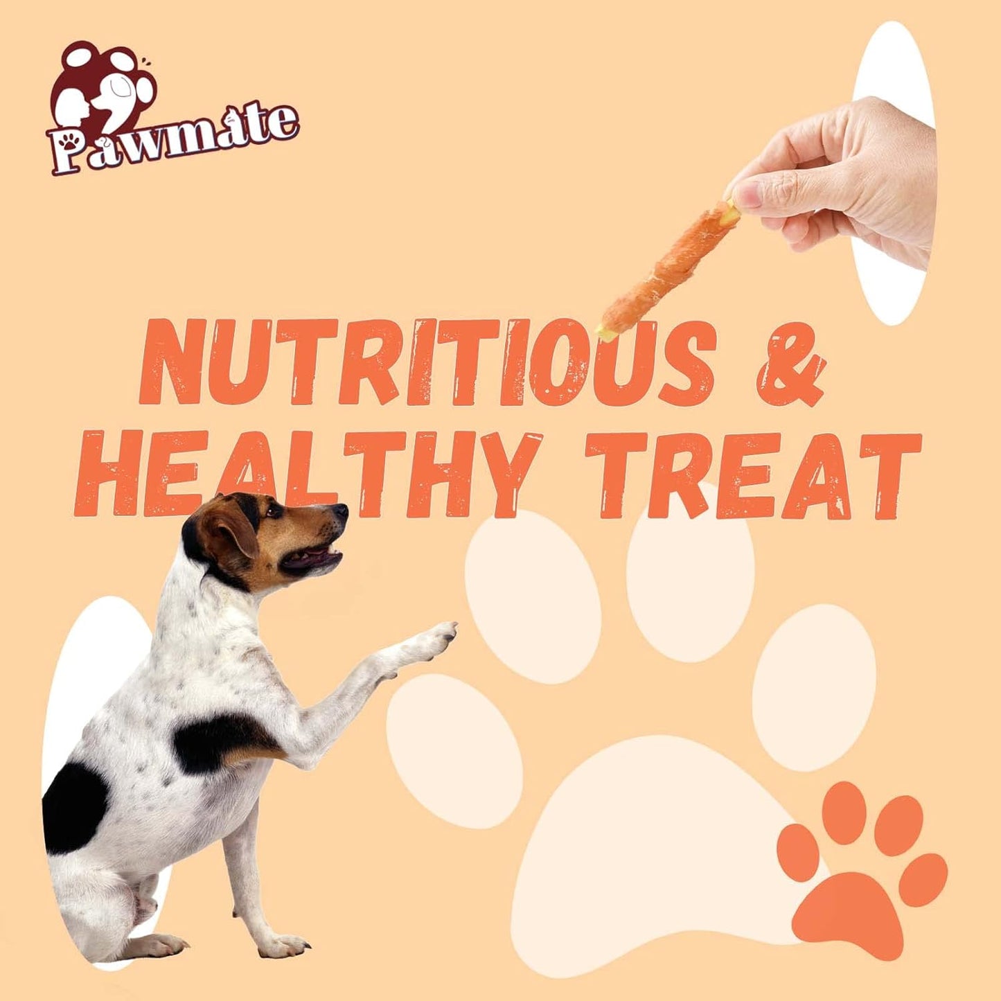Pawmate Dog Treats Pumpkin Biscuits Chicken Wrapped, Low Fat Healthy Chewy Training Treats for Small Medium Large Dogs