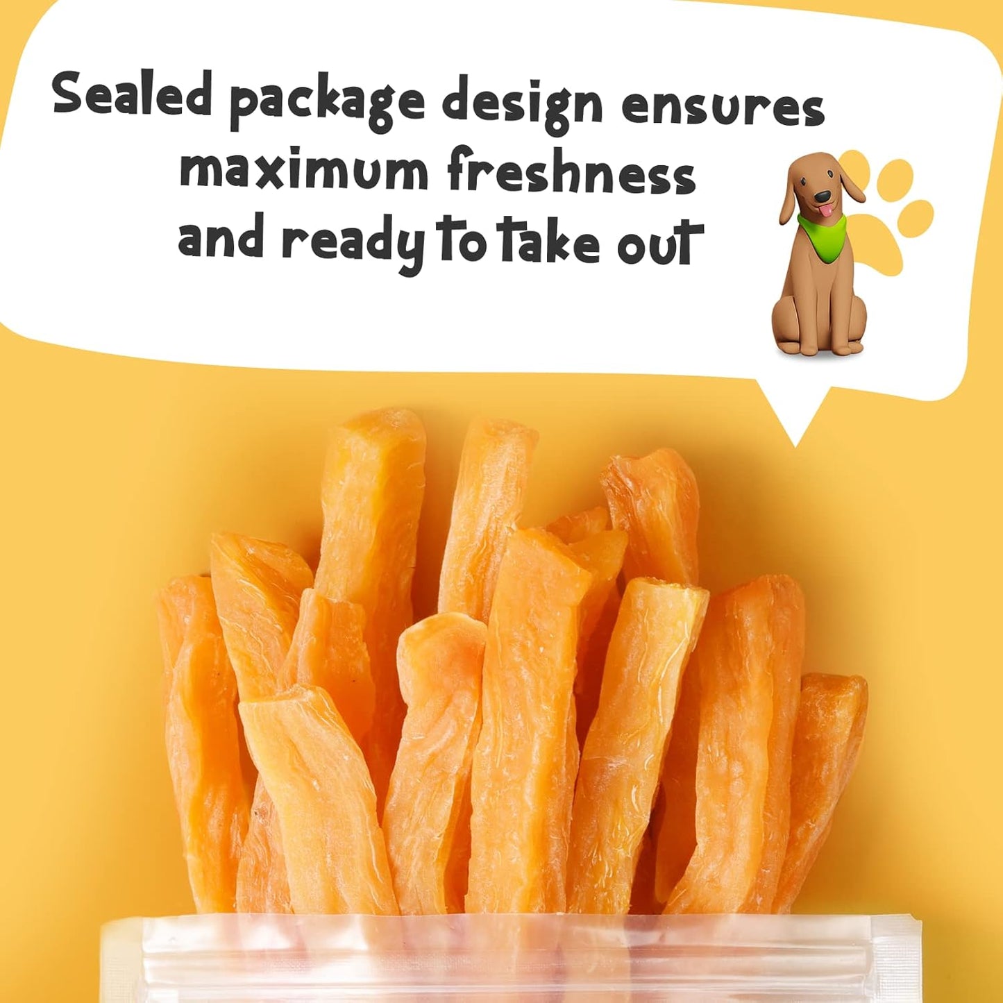 ASMPET Sweet Potato Dog Treats - Vegan, Grain-Free, Gluten-Free, Low Fat, for Small, Medium & Large Dogs