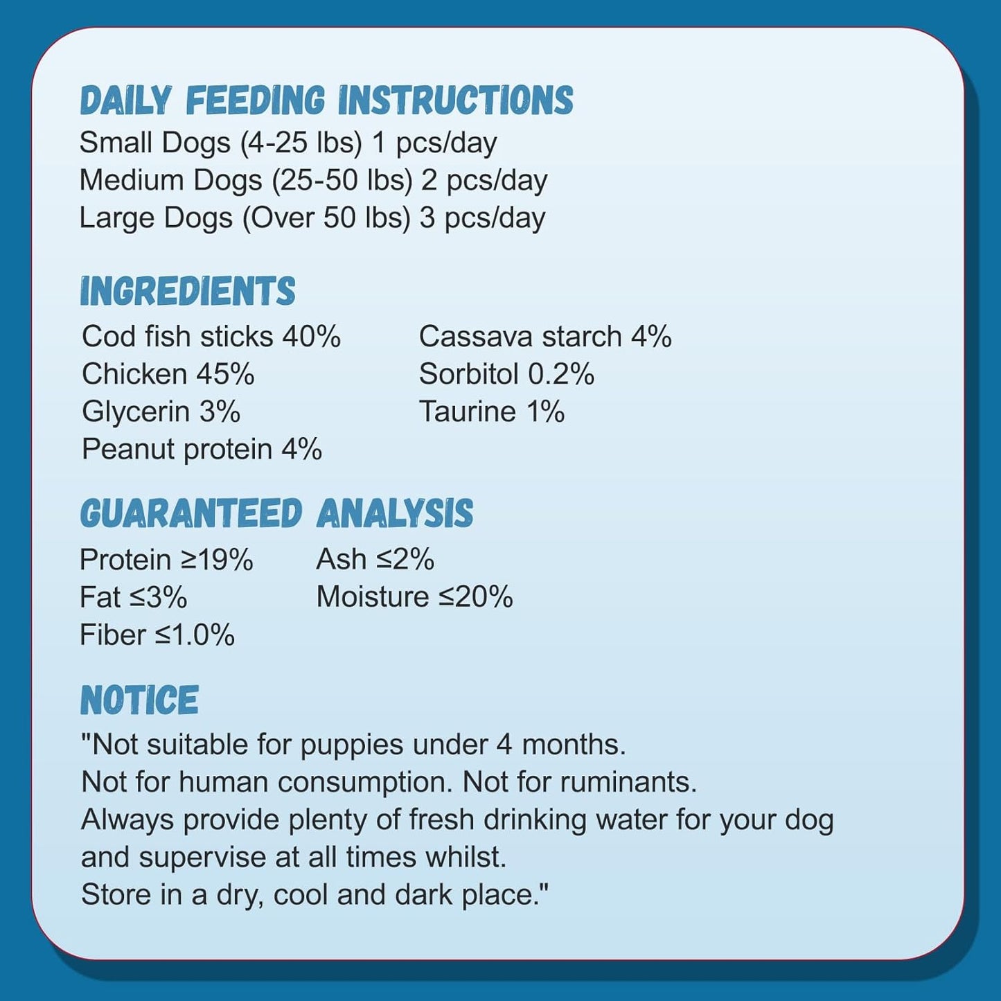 Pawmate Chicken Wrapped Cod Sticks - Grain-Free Training Treats (15-17 Count)