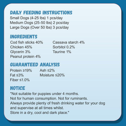 Pawmate Chicken Wrapped Cod Sticks - Grain-Free Training Treats (15-17 Count)