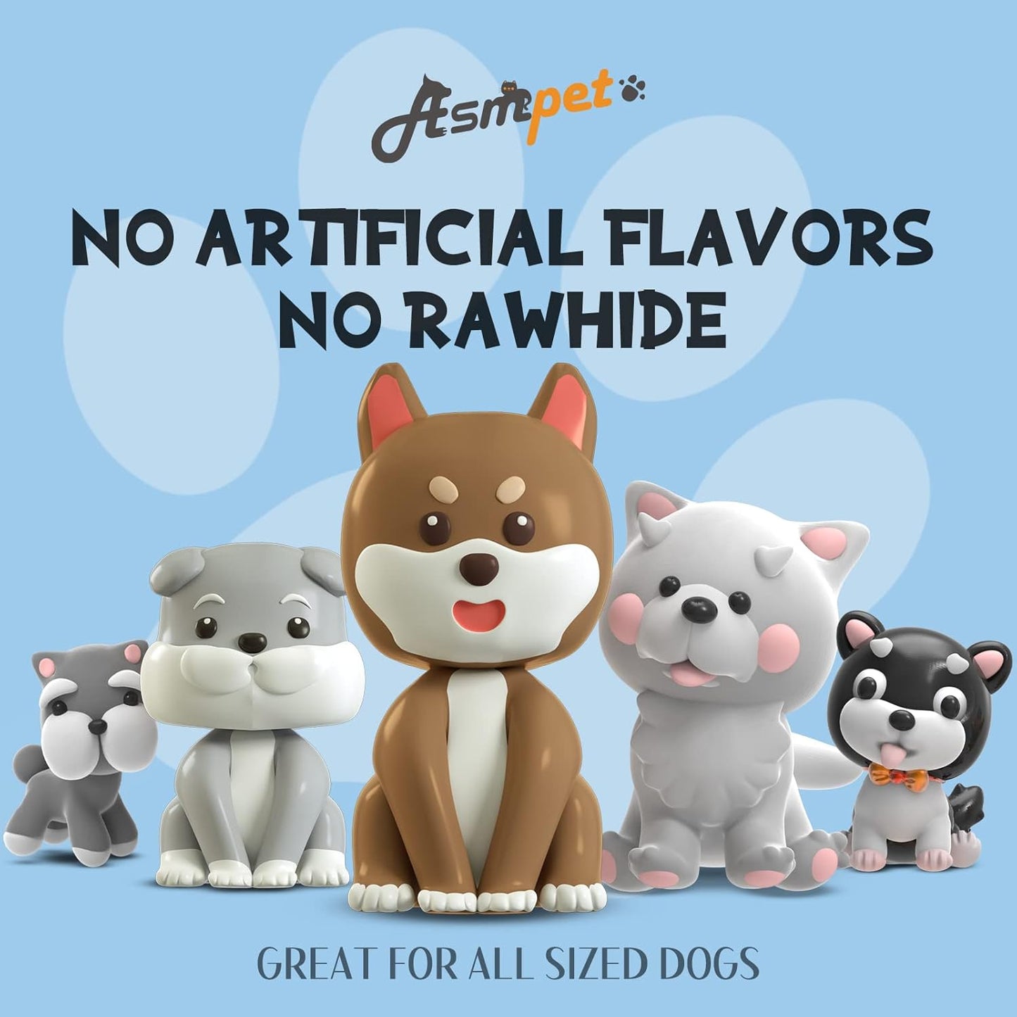 ASMPET Dog Treats - Chicken Wrapped Cod Fish Knotted Bones, Omega-3, Rawhide-Free, for Medium & Large Dogs