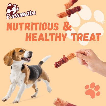 Pawmate Chicken & Duck Wrapped Beef Cartilage, Natural Chews for All Dogs, 11oz