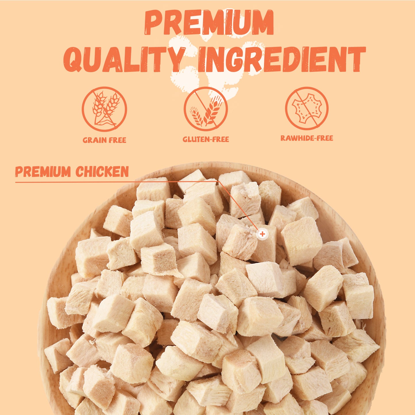 Pawmate Freeze-Dried Chicken Treats for Dogs & Cats, Single Ingredient, Grain-Free, High Protein Natural Snack for Pets, 10.23oz