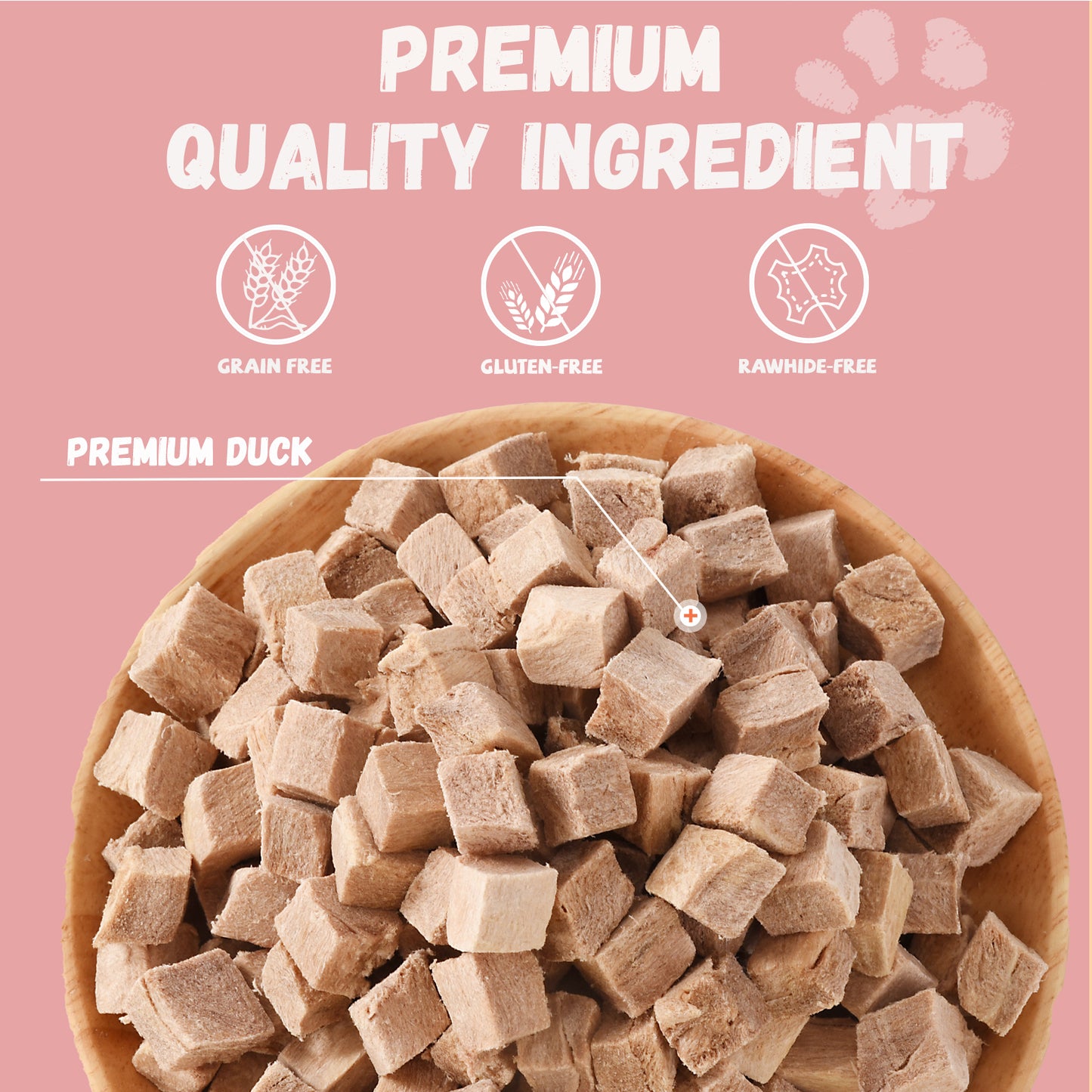 Pawmate Freeze-Dried Duck Treats for Dogs & Cats, Single Ingredient, Grain-Free, High Protein Natural Snack for Pets, 10.23oz