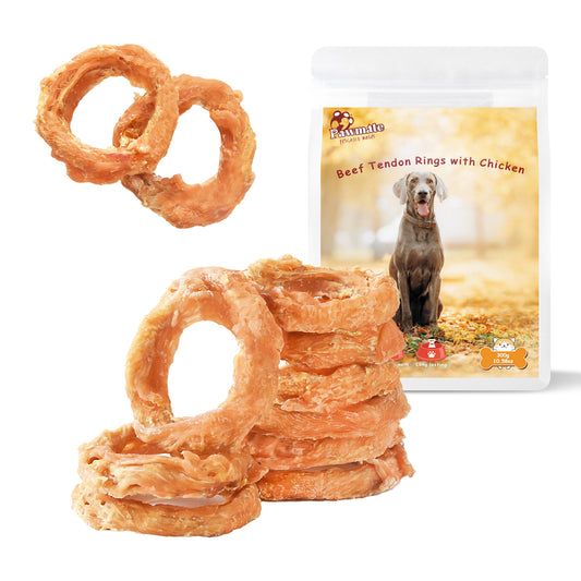 Pawmate Rawhide-Free Dog Treats, Beef Tendon Dog Chews for Small Medium Large Dogs, 11 oz