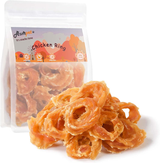 ASMPET Chicken Jerky Rings - Soft Training Chews, High Protein, Limited Ingredient, for Small & Large Dogs