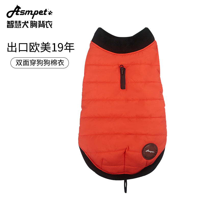 Dog coat reversible dog winter jacket