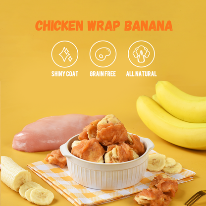 ASMPET Chicken Jerky and Banana Dog Treats, Rawhide Free Snacks, Grain Free Treats for Small Medium Large Dogs, 11oz