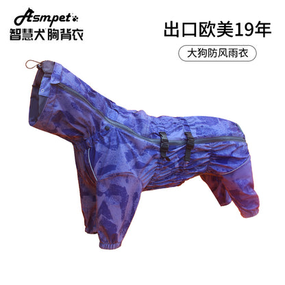 Dog wind-proof jacket dog waterproof coat dog raincoat