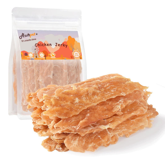 ASMPET Chicken Jerky Dog Treats, Natural High Protein Chicken Tender Snacks for All Dogs, 10.6oz