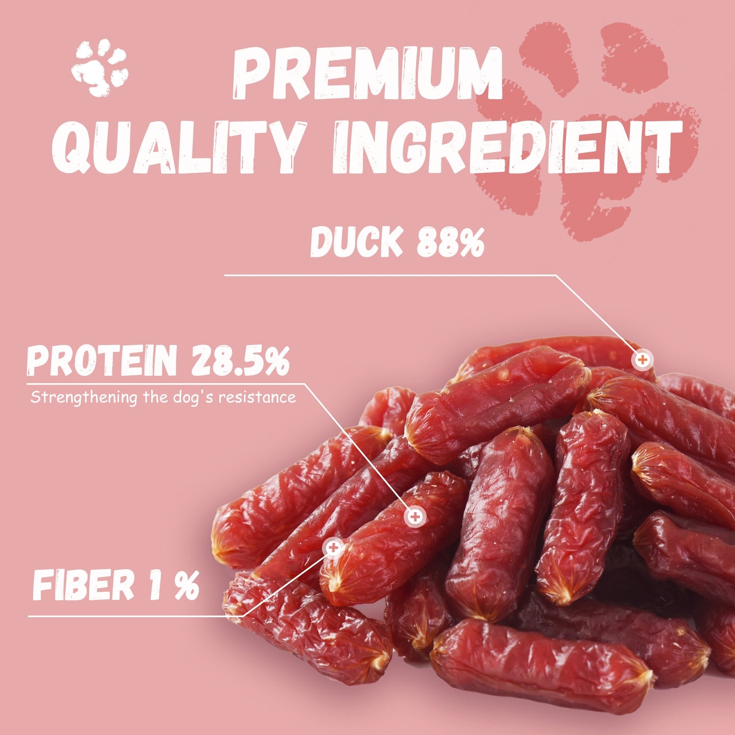 Pawmate Duck Sausage Dog Treats, Freshly Made with Real Duck for All Dogs, 11oz