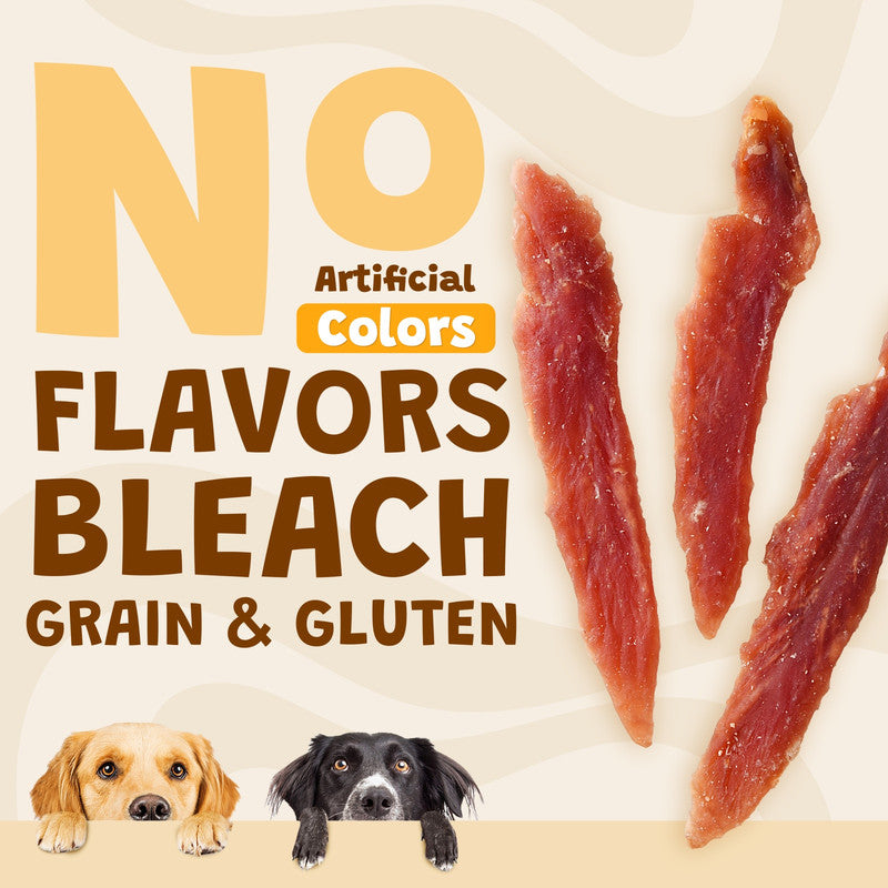 ASMPET Duck Jerky Dog Treat, Natural Low Fat Snacks for Small Medium Large Dogs, 10.6oz